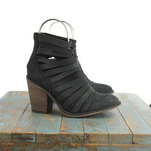 Free People Black Strappy Cutout Ankle Booties